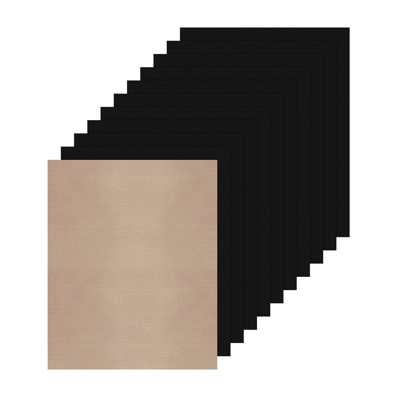 JANDJPACKAGING Black Heat Transfer Vinyl for T- Shirts- 10 Sheets,10"x12" Black HTV Iron On Vinyl for Cricut and Silhouette Cameo Including Teflon Sheet - Image 1